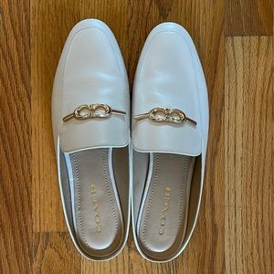 Coach white loafers